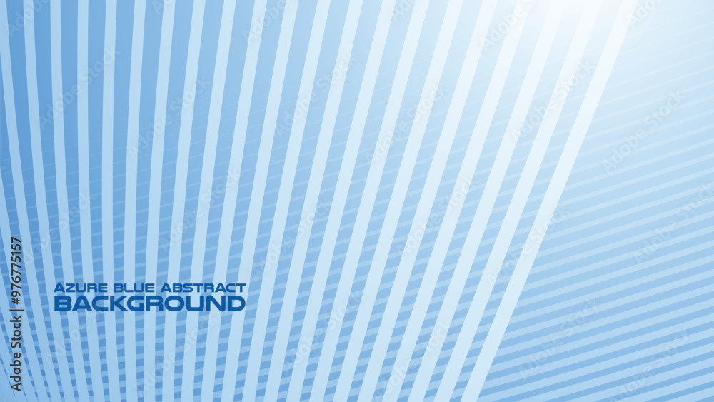 Wall mural azure blue abstract background with curve line for backdrop or presentation