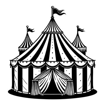 recommend clip art: Vintage Circus Tent Illustration with Flags and Striped Patterns