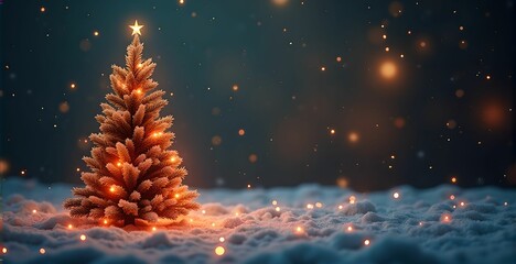 Christmas tree, christmas holidays concept, banner with copy space