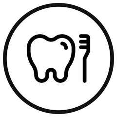 Editable tooth and brush vector icon. Dentistry, healthcare, medical. Part of a big icon set family. Perfect for web and app interfaces, presentations, infographics, etc