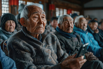 Obraz premium Elderly people watching movies