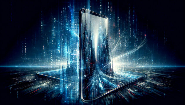 Disruptio. Konzept: Neue Dienstleidtungen oder Produkte machen die alten obsolet.
Hightech-Hintergrund, innovativen Grafiken.