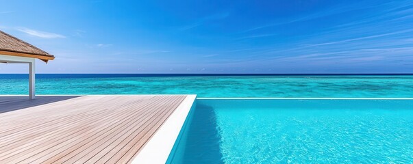 Overwater villa in the Maldives, with a glassbottom floor, private plunge pool, and direct access to the ocean