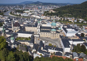 Fototapeta premium View of Salzburg from the Hohensalzburg Fortress, Austria, Europe 