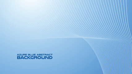 Azure Blue abstract background with curve line for backdrop or presentation