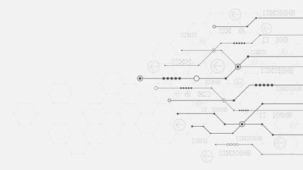 Abstract circuit futuristic digital technology concept background.
