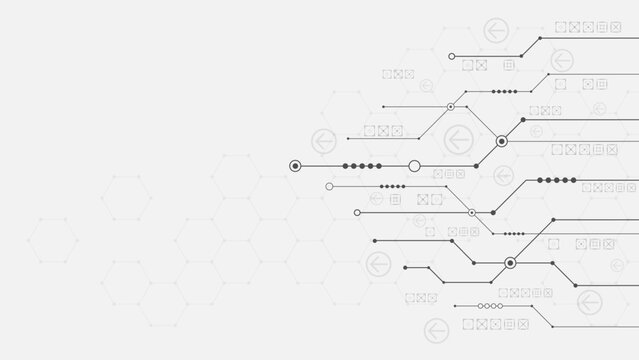 Abstract circuit futuristic digital technology concept background.