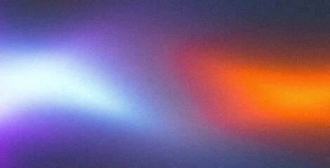 Abstract grainy background, orange red blue color glowing wave, black backdrop noisy texture minimal banner poster header design
