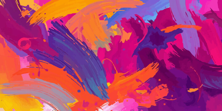 Abstract artwork with vibrant colors and swirling brushstrokes. multi colored background design