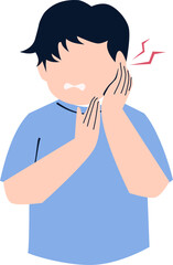 Kid having swollen lymph nodes monkeypox symptom Illustration. 