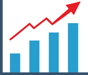 Bar Chart Vector Icon. Flat icon isolated on the white background. Editable EPS file. Vector illustration.