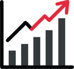 Bar Chart Vector Icon. Flat icon isolated on the white background. Editable EPS file. Vector illustration.