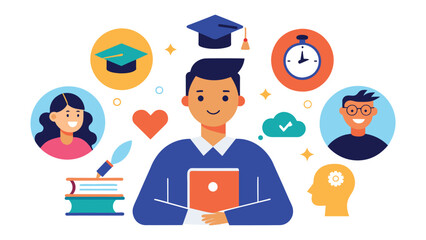 Educational and self development concept illustration