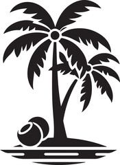 Fototapeta premium Coconut tree silhouette icon vector art illustration