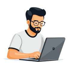 Man working on laptop