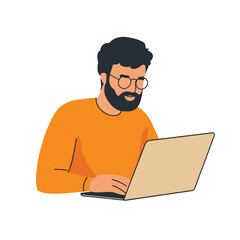 Man working on laptop