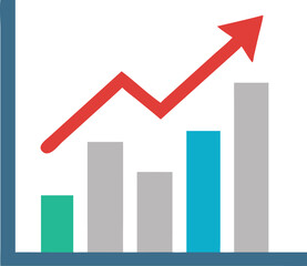 Fototapeta premium Bar Chart Vector Icon. Flat icon isolated on the white background. Editable EPS file. Vector illustration.