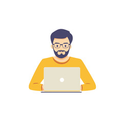 Man working on laptop