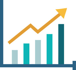 Bar Chart Vector Icon. Flat icon isolated on the white background. Editable EPS file. Vector illustration.