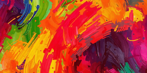 Abstract artwork with vibrant colors and swirling brushstrokes. multi colored background design