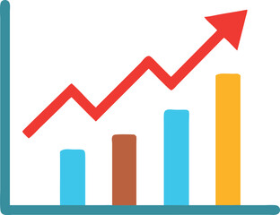 Bar Chart Vector Icon. Flat icon isolated on the white background. Editable EPS file. Vector illustration.