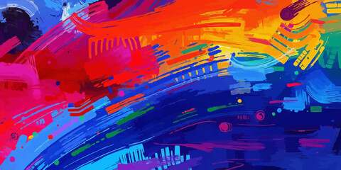 Abstract artwork with vibrant colors and swirling brushstrokes. multi colored background design