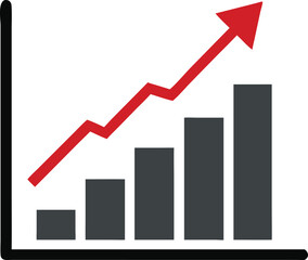 Bar Chart Vector Icon. Flat icon isolated on the white background. Editable EPS file. Vector illustration.