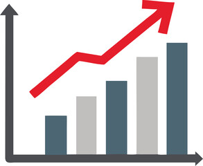 Fototapeta premium Bar Chart Vector Icon. Flat icon isolated on the white background. Editable EPS file. Vector illustration.