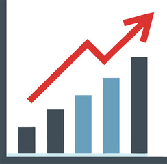 Bar Chart Vector Icon. Flat icon isolated on the white background. Editable EPS file. Vector illustration.