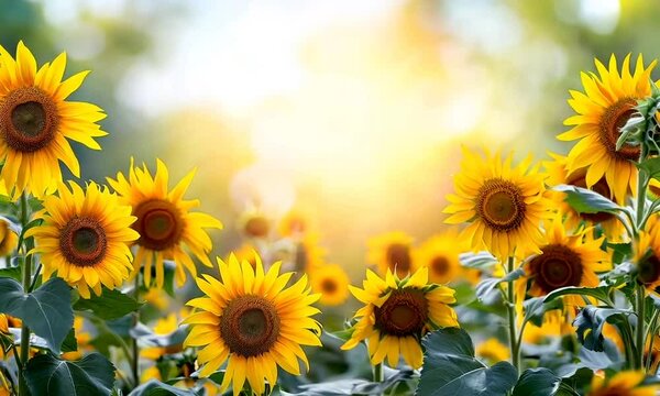 sunflowers on nature background