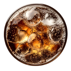 Sparkling Soda Liquid Pushing Through Transparent Background