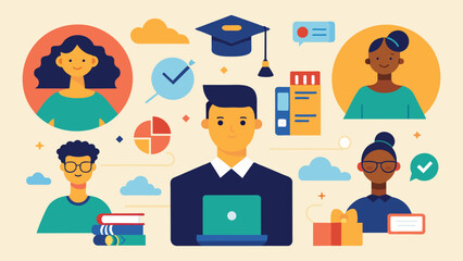 Fototapeta premium Educational and self development concept illustration