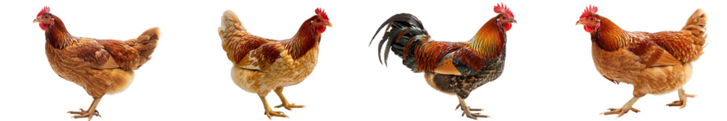 Fototapeta premium A high-quality image of a chicken, highlighting its domestic nature and behavior.