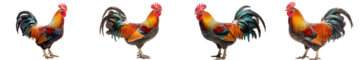 Fototapeta premium A high-quality image of a rooster, emphasizing its distinctive crow and vibrant appearance.