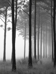 Obraz premium Foggy forest landscape
