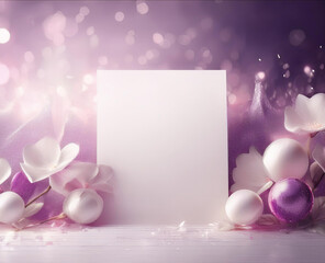 Elegant white board surrounded by flowers, generated by AI