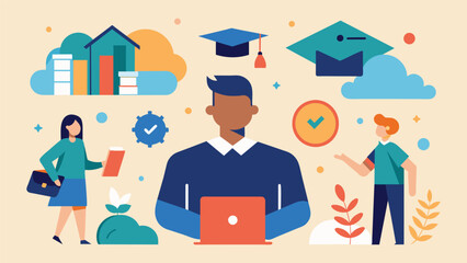 Educational and self development concept illustration