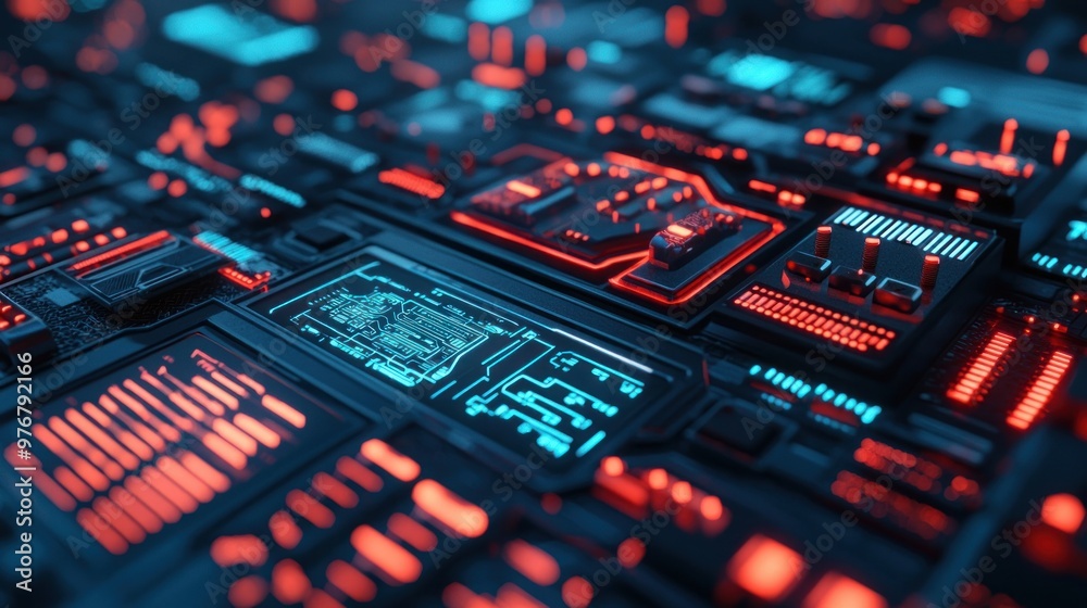 Poster Futuristic Tech Interface.