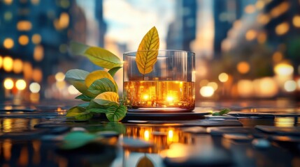 Obraz premium Cityscape in a Glass.