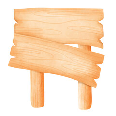 Two way Wooden sign painted with watercolors.