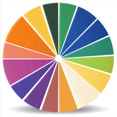 Obraz premium Farbenfroher Regenbogenkreis, in Segmente geteilt. Vibrantes Spektrum, geometrisches Design. Diversity-Symbol, kreative Infografik. Modernes abstraktes Kunstwerk