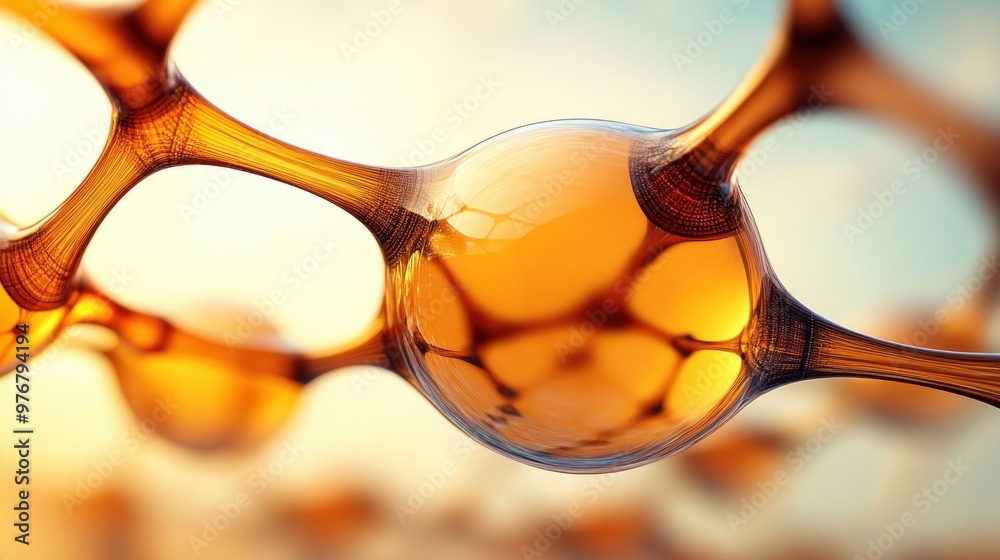 Aufkleber abstract molecular structure.