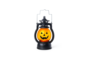 Halloween pumpkin lamp. Halloween autumn concept. Isolated on white or transparent png background