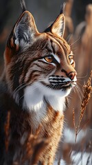 Obraz premium Stunningly realistic, high-resolution photograph of a Lynx in its natural habitat