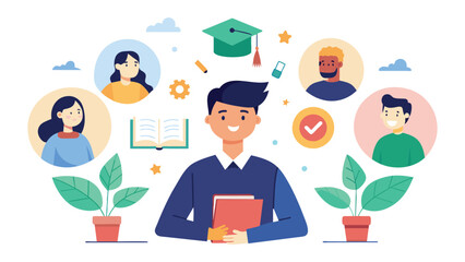 Educational and self development concept illustration