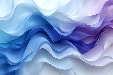 Abstract waves in blue and purple tones create a fluid design.