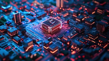 Obraz premium Circuit Board City.