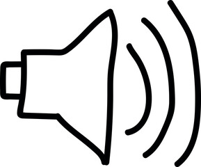 Fototapeta premium Hand-Drawn Megaphone with Sound Waves