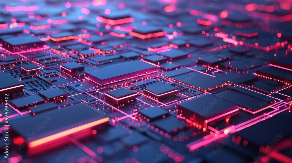Poster abstract circuitry.