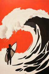 Surfer und Welle